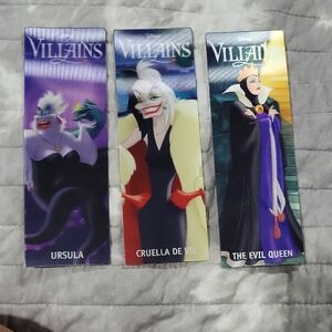 Disney Villains Bookmark Trio - Purple, Yellow, Red